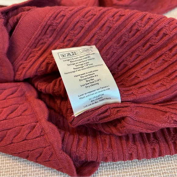 NWT Sezane Lisie Jumper Cardigan Terrattoca Pink 3/4 Sleeves Knit French - Picture 6 of 7